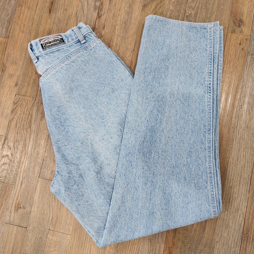 VTG 90 Rocky Mountain Bareback Jeans 28 Waist 31.5 Inseam Cutout Back Light Wash - Picture 13 of 13